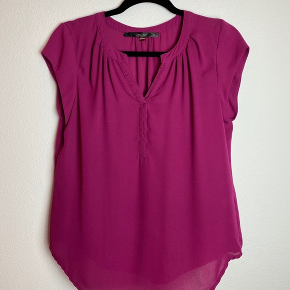 fun 2 fun Tops - fun 2 fun Fuscia cap sleeve blouse size M